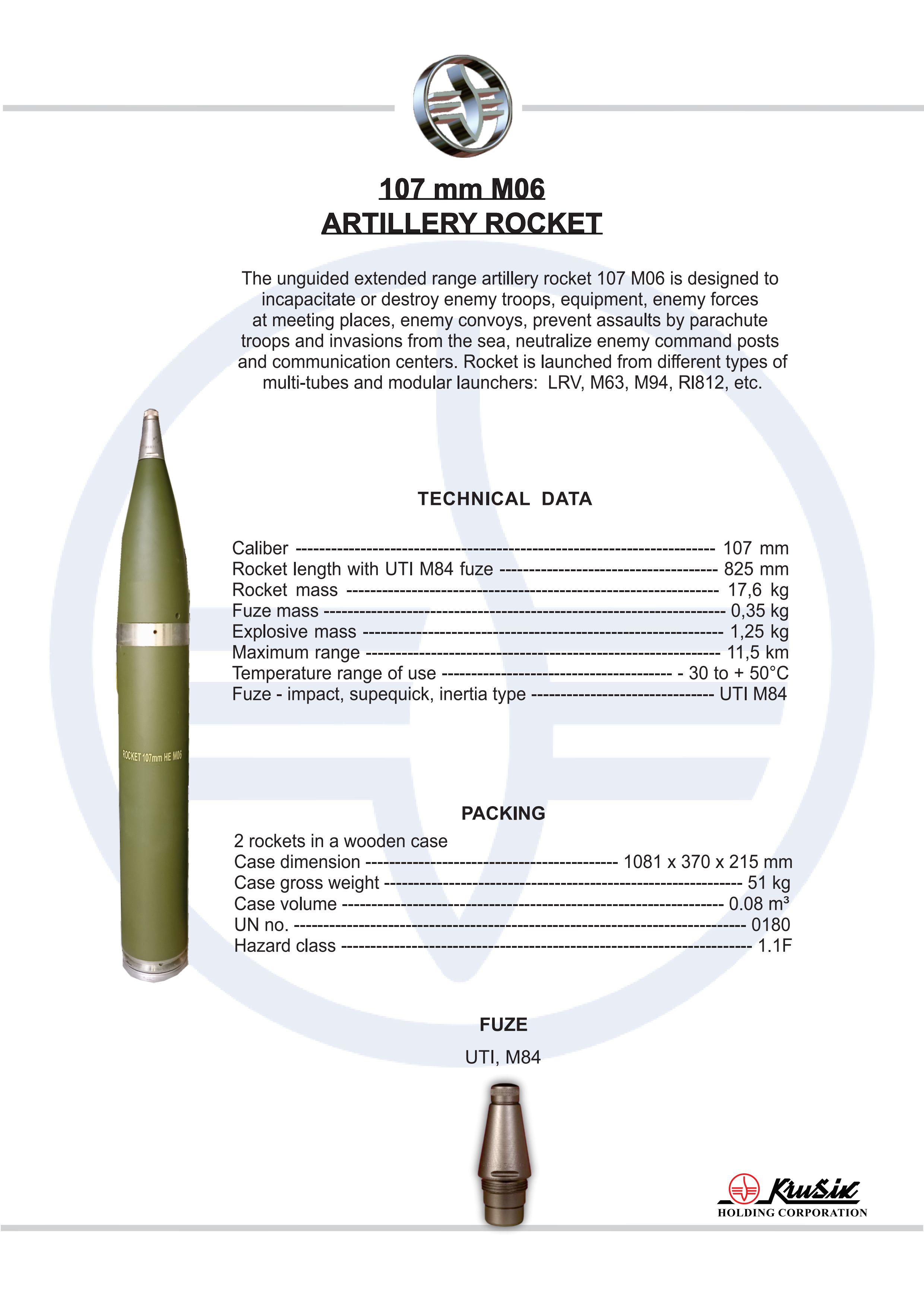 Krusik.rs - Artillery Rocket 107mm M06